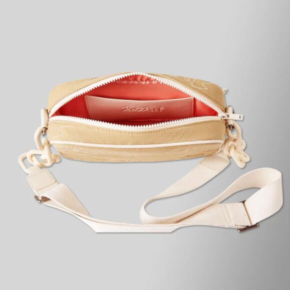 Hyde Park HP Logo Stitch Crossbody Bag NWT Khaki Cream Chain Strap Streetwear - Picture 2 of 9